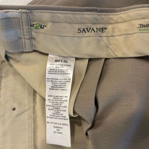 Savane khaki Chino Cotton Pants 46/30 - Picture 7 of 8